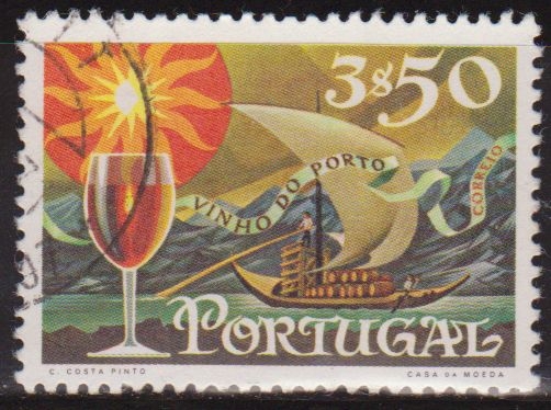 Portugal 1970 Scott 1086 Sello º Proceso del Vino de Oporto Traslado del Vino por el Rio 3,50e Portogallo utilisé usado 